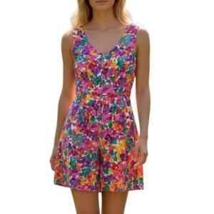 Casual Corner Bright Spring Floral Romper